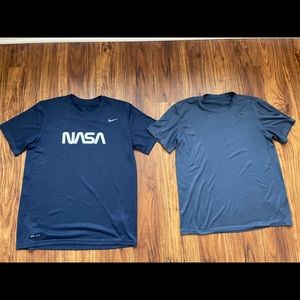 2 Nike dri-fit tees. Navy blue. Large.